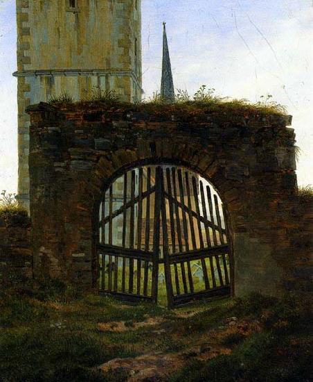Caspar David Friedrich The Cemetery Gate oil painting picture